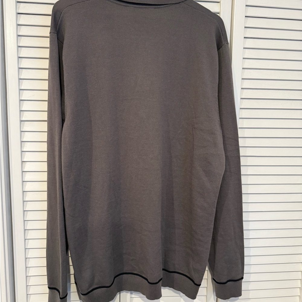 Rhone Smoke Compass Knit Long Sleeve Polo - Picture 5 of 7